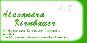 alexandra kirnbauer business card